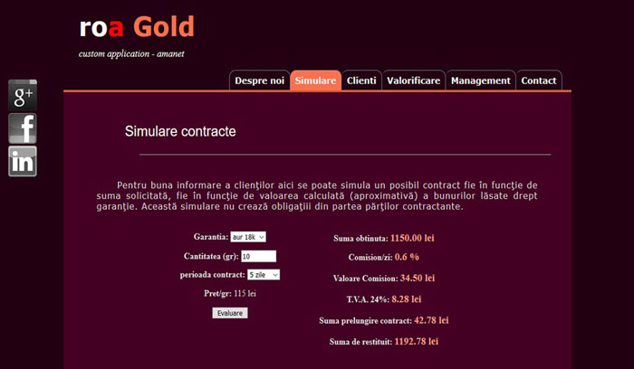 Aplicatie pentru Amanet